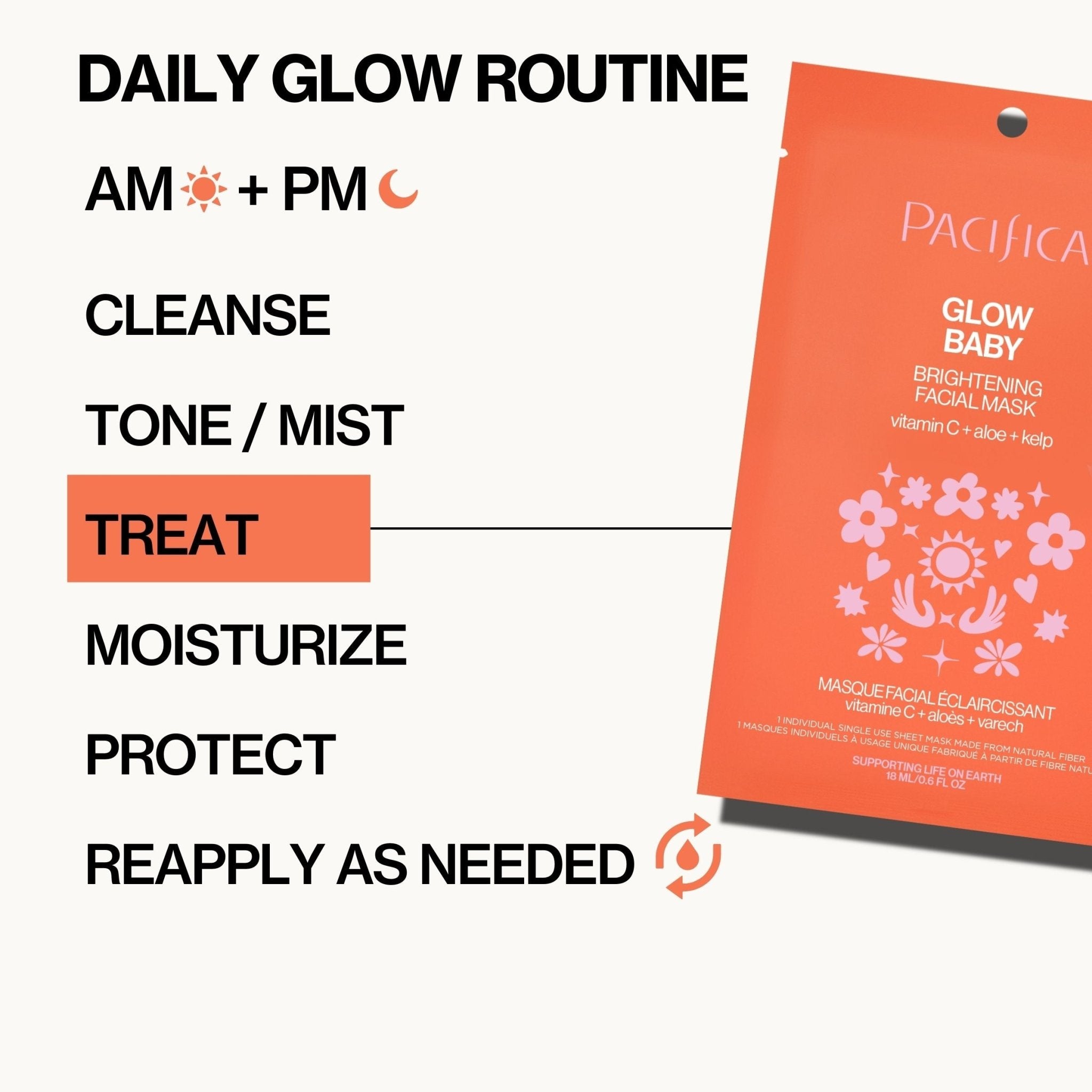 Glow Baby Brightening Facial Mask - Pacifica