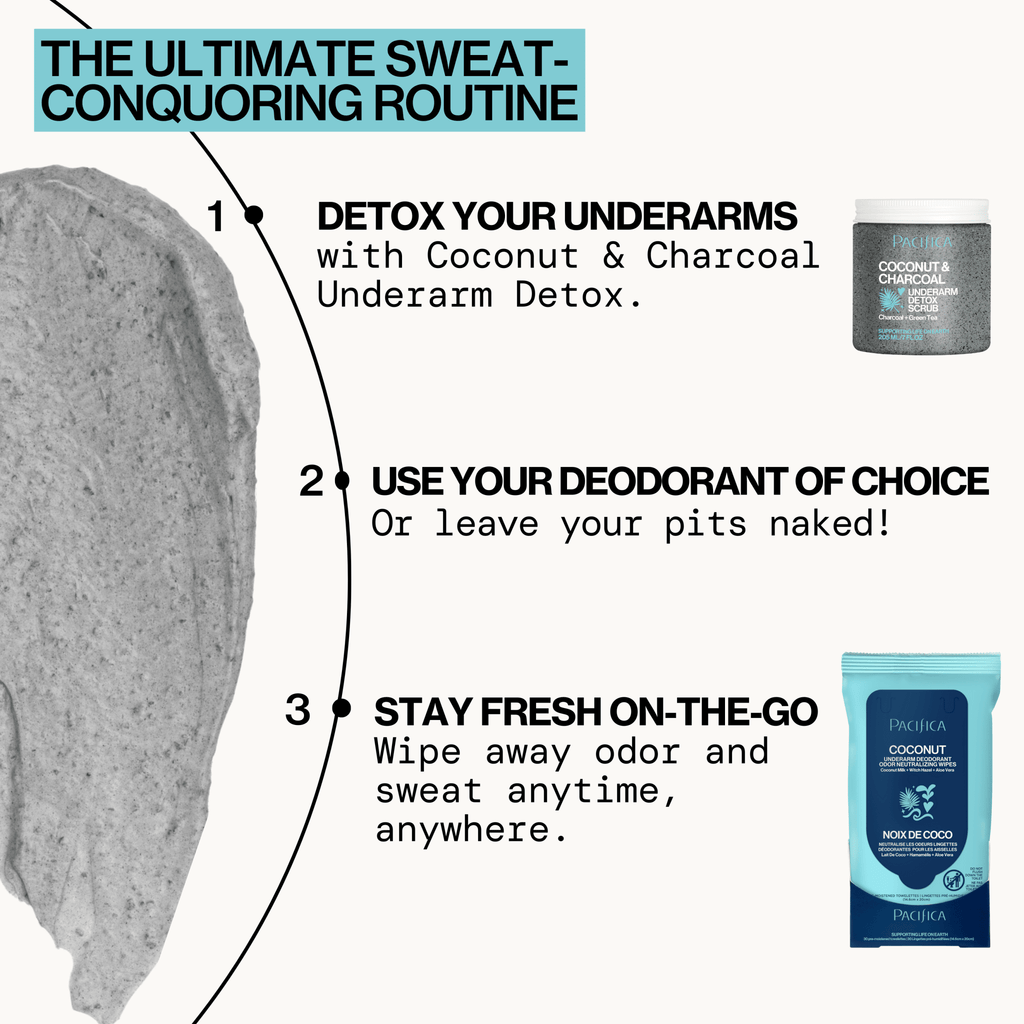 Coconut Milk & Essential Oils Underarm Deodorant Wipes - Pacifica
