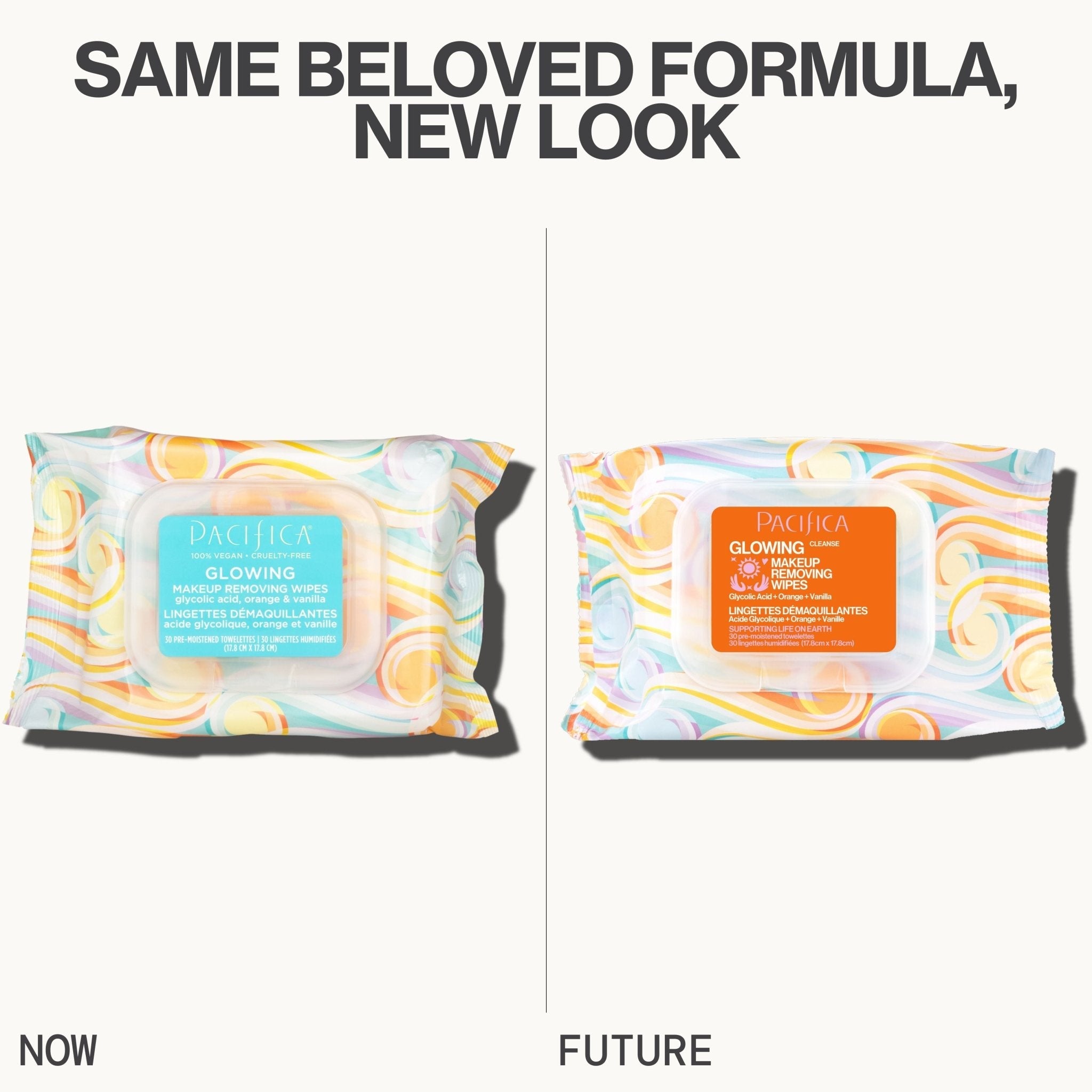Glowing Glycolic Acid, Orange & Vanilla Makeup Removing Wipes - Pacifica