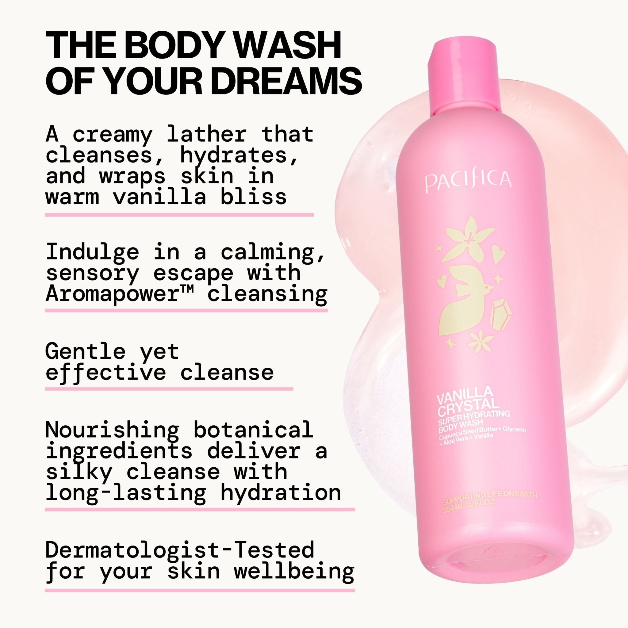 Vanilla Crystal Super Hydrating Body Wash - Pacifica