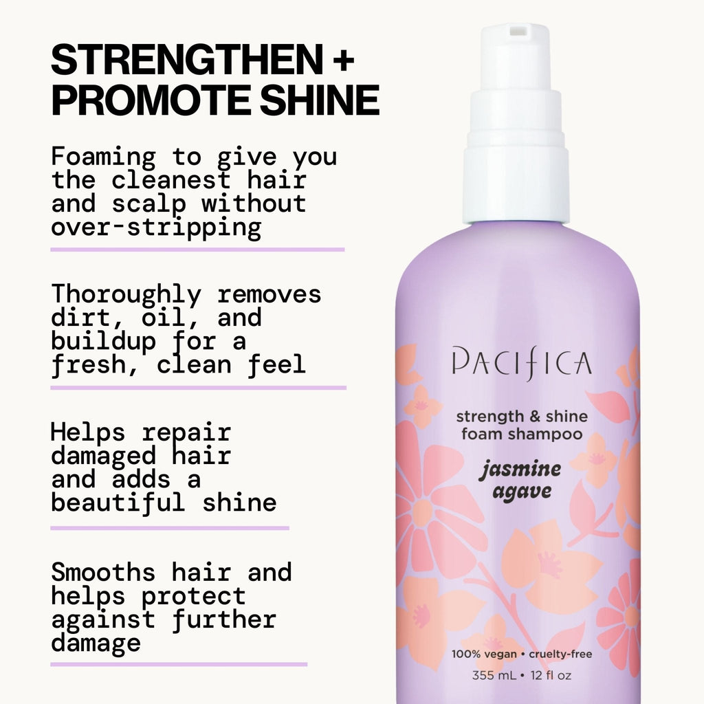 Jasmine Agave Strength + Shine Foaming Shampoo - Pacifica