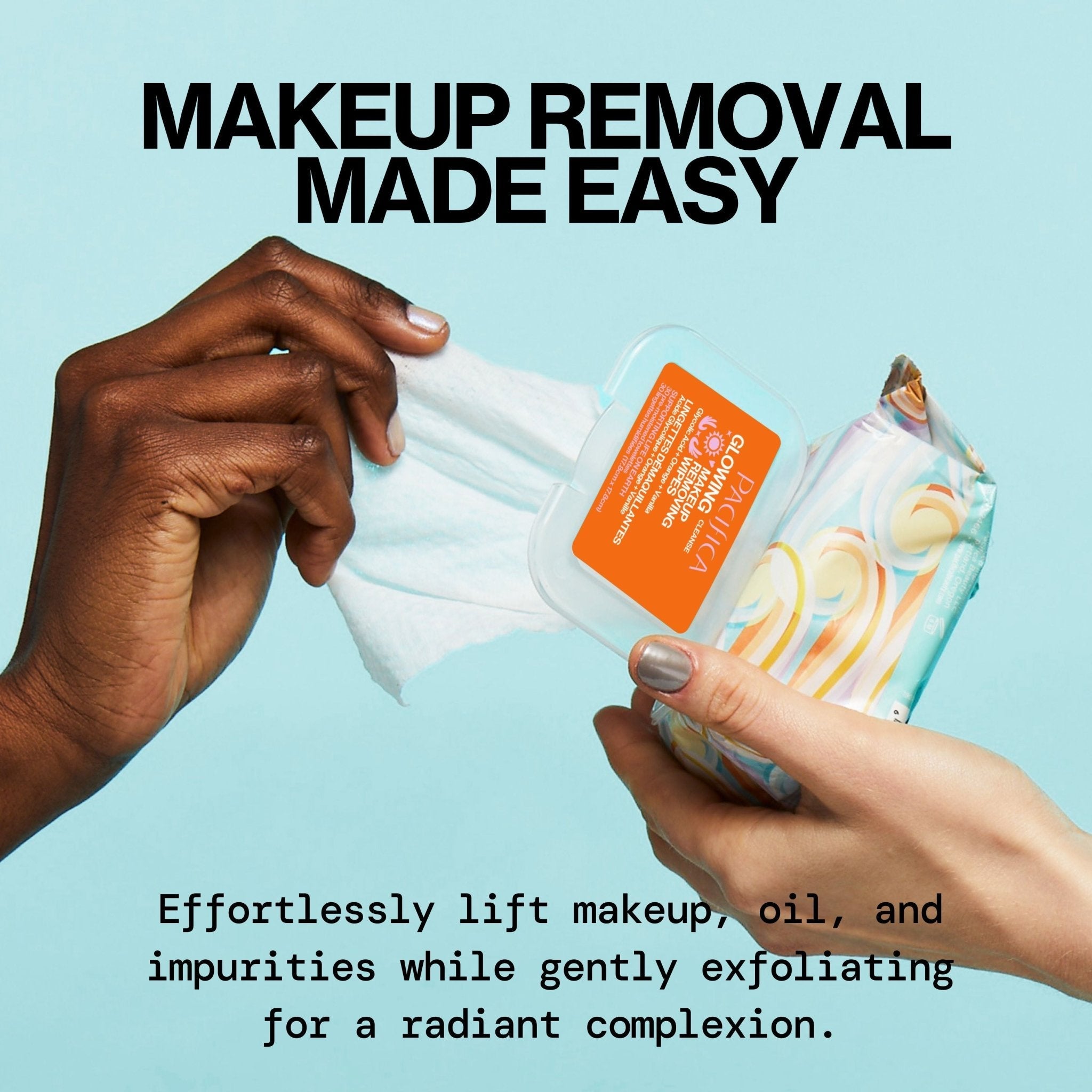 Glowing Glycolic Acid, Orange & Vanilla Makeup Removing Wipes - Pacifica