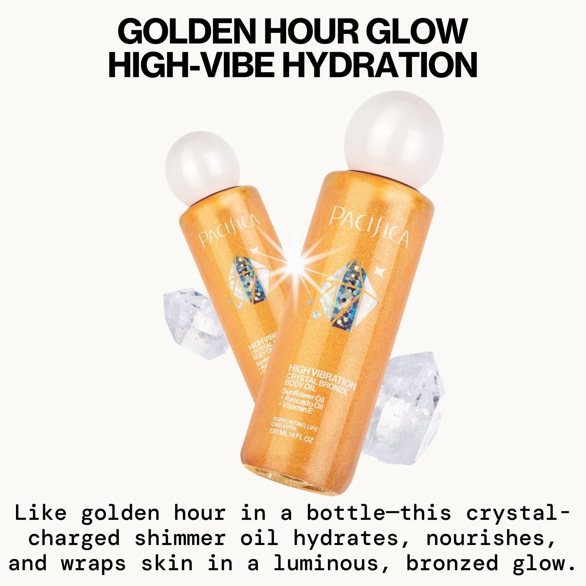 High Vibration Crystal Bronze Body Oil - Pacifica