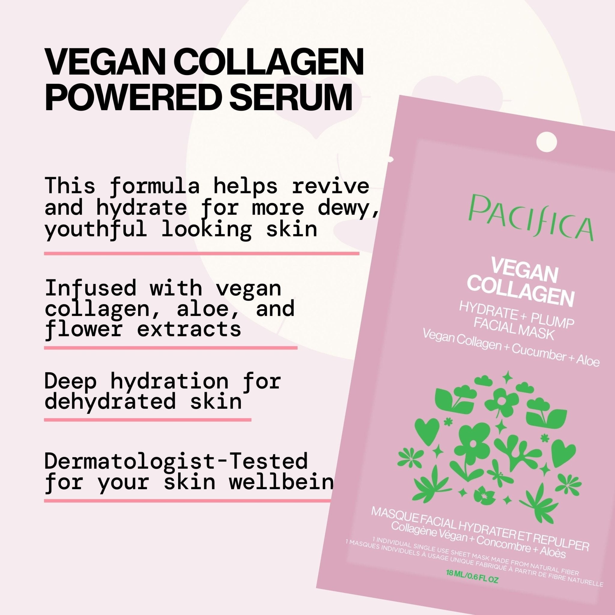 Vegan Collagen Hydrate & Plump Facial Mask - Pacifica