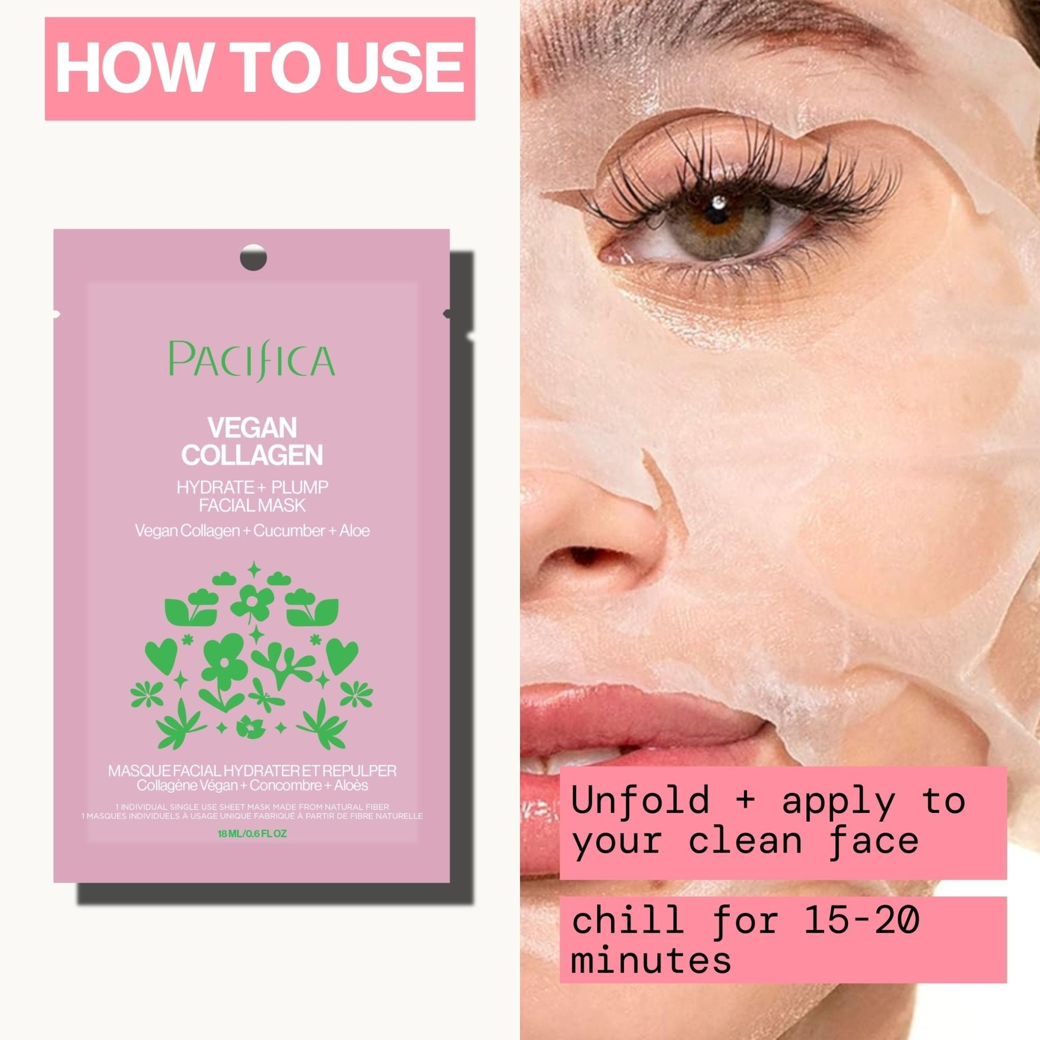 Vegan Collagen Hydrate & Plump Facial Mask - Pacifica