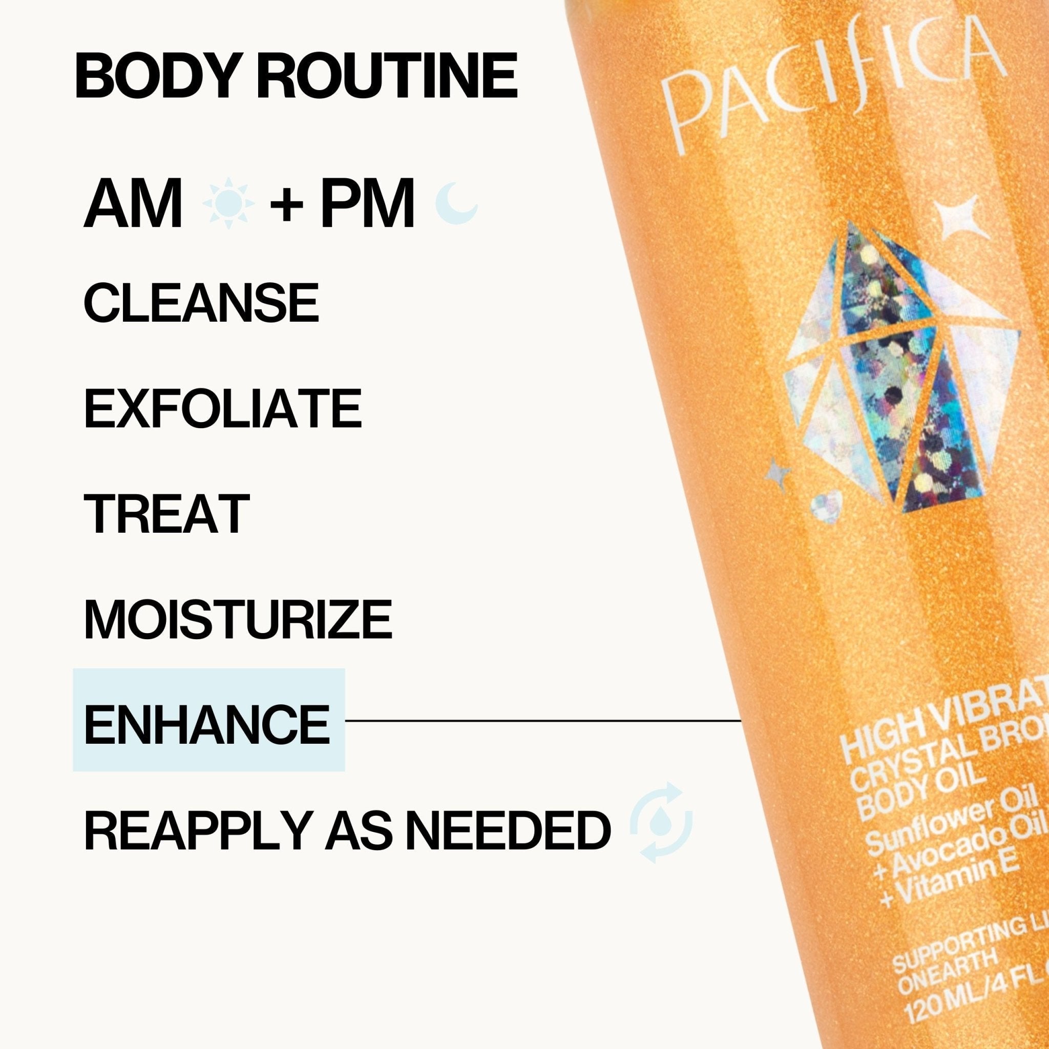 High Vibration Crystal Bronze Body Oil - Pacifica