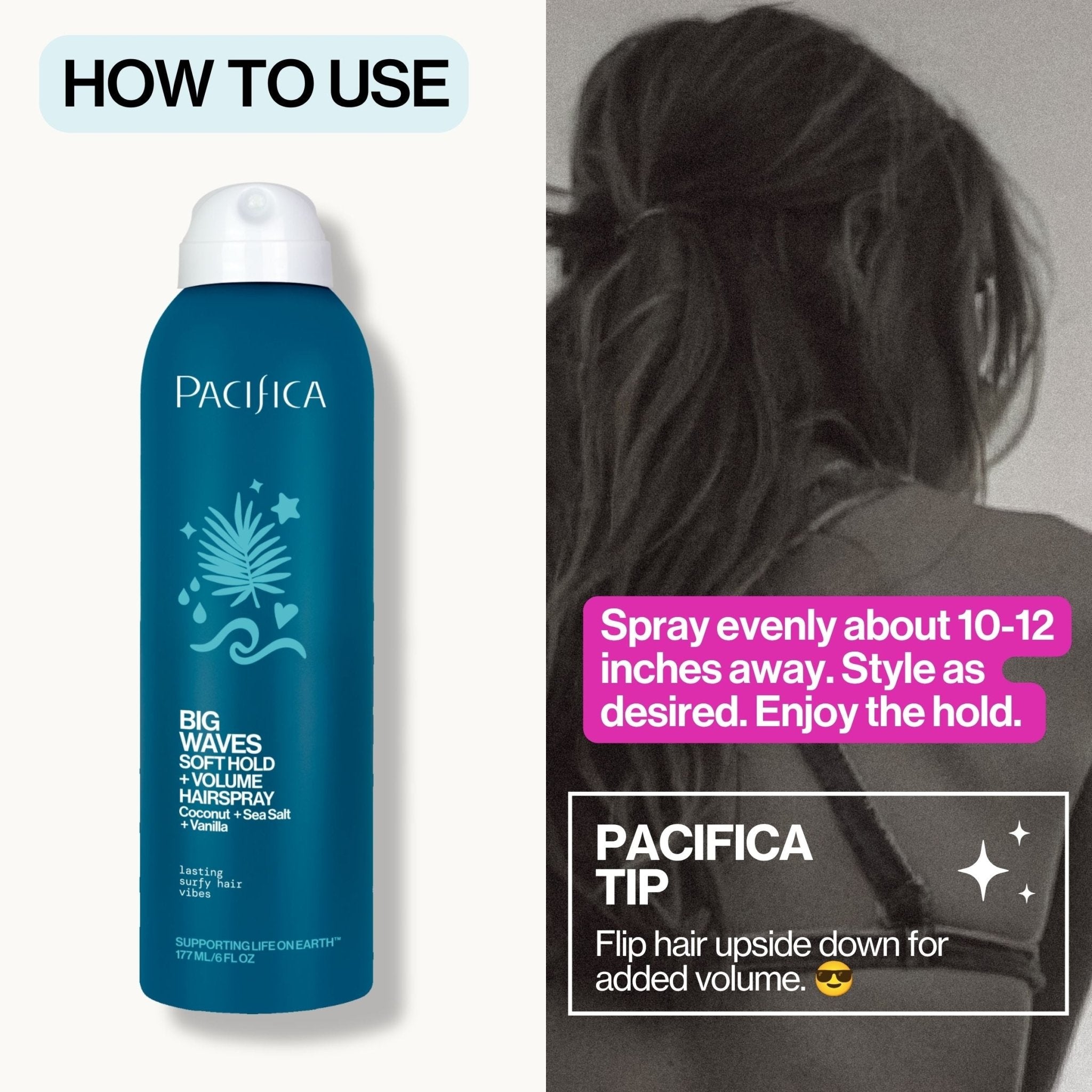 Big Waves Soft Hold & Volume Hairspray - Pacifica
